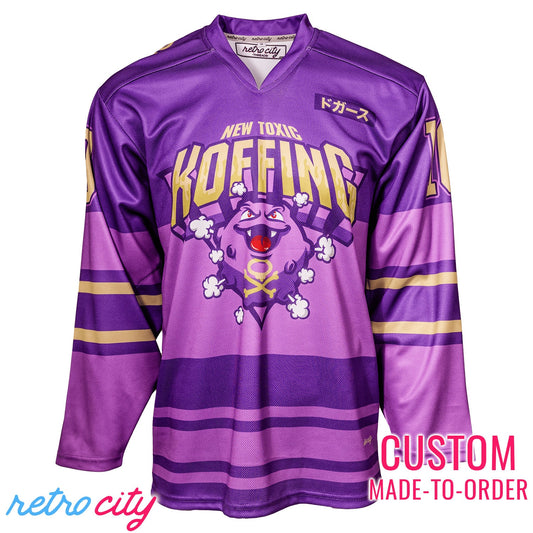 New Toxic Koffing Pokemon Hockey Jersey Sweater *CUSTOM*