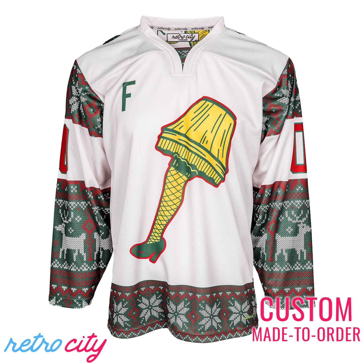 A Christmas Story Leg Lamp Fragile Ralphie Hockey Jersey Sweater